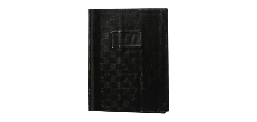 Protège-cahiers grain madras avec rabats marque-pages PVC 22/100ème 17x22 cm