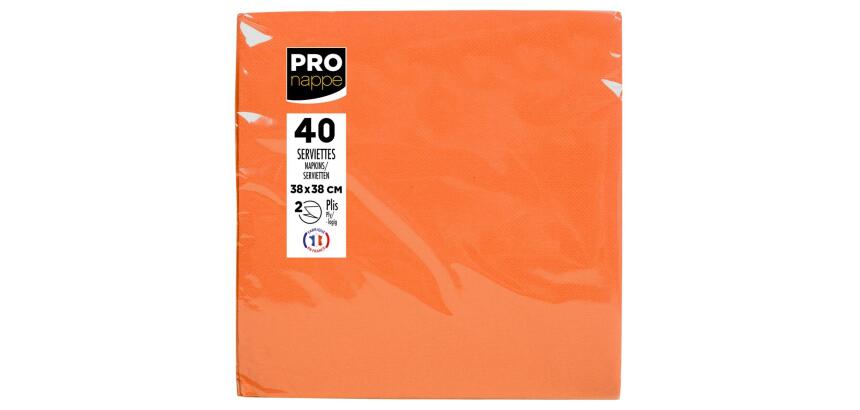 Pack of 40 micro-embossed 2-ply wadding napkins - 38x38 cm