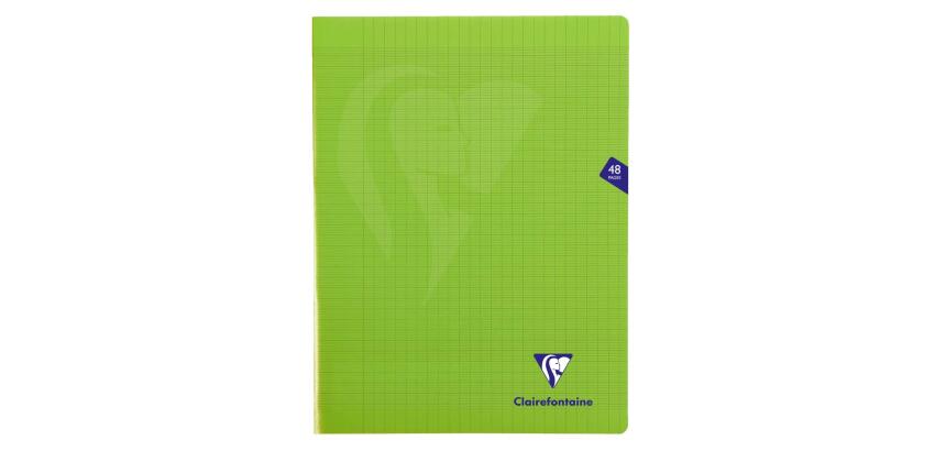 Cahier piqué Mimesys 24x32cm 48 pages grands carreaux couverture polypropylène Couleur aléatoire