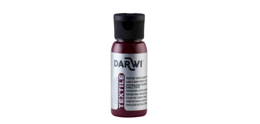 DARWI Flacon de 50 ml de Peinture Textile Opaque - Rouge cerise