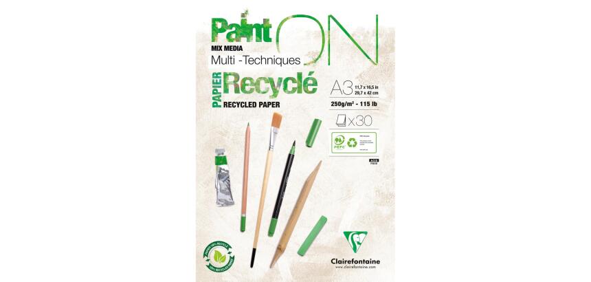 PaintON Recyclé bloc collé 30F A3 250g