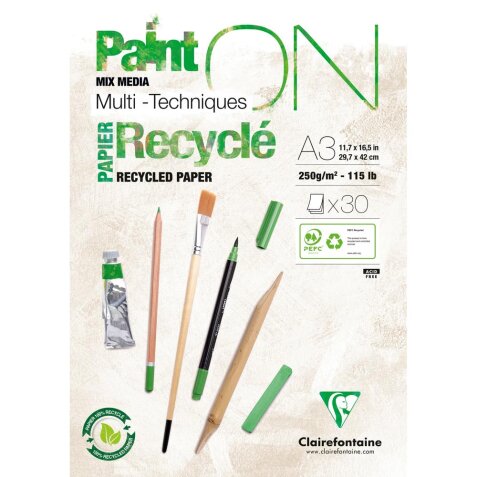 PaintON Recyclé bloc collé 30F A3 250g