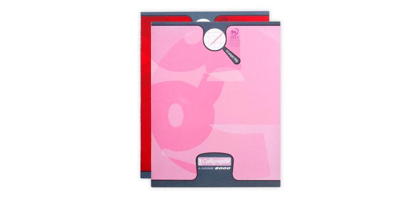 Cahier d'écriture piqué 8000 CARTE 17x22 cm 32 pages double ligne 2 mm + interligne verticale 90 g - Assortis
