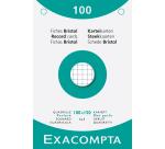 Fiches bristol, 100 x 150 mm, quadrillé, blanc