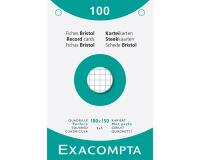 Pk 100 Exa Record Cards 100/150 Sq White - White