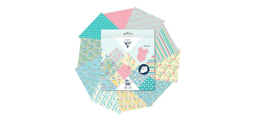 ORIGAMI, Pochette de 60 feuilles 70g/m2 3 formats - California - Multicolore