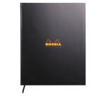 Brochure RsR Rhodiactive 90g A4+ 160 pages petits carreaux 5x5 avec cadre en-tête microperforé ruban marque-page - Noir