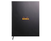 Brochure RsR Rhodiactive 90g A4+ 160 pages petits carreaux 5x5 avec cadre en-tête microperforé ruban marque-page - Noir