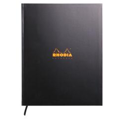 Brochure RsR Rhodiactive 90g A4+ 160 pages petits carreaux 5x5 avec cadre en-tête microperforé ruban marque-page - Noir