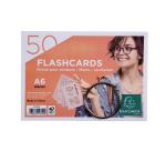 Paquet de 50 Flashcards sous film + anneau - bristol ligné perforé - format A6 - Couleurs assorties
