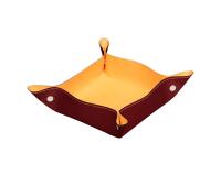 Rhodiarama vide-poche réversible simili cuir italien 12x12x4,5 cm - Lie de vin