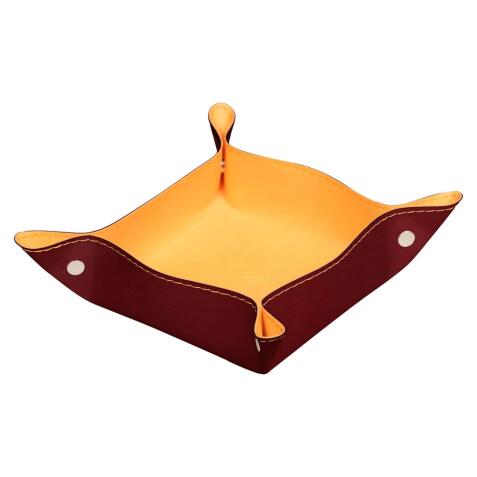 Rhodiarama vide-poche réversible simili cuir italien 12x12x4,5 cm - Lie de vin