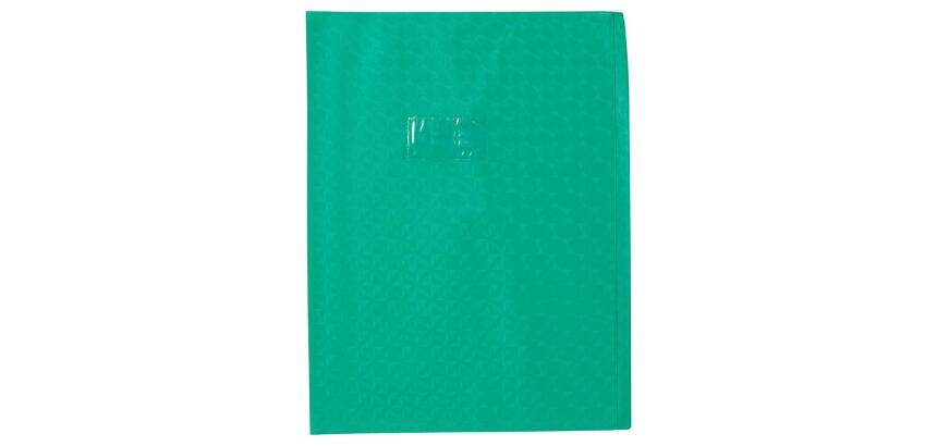 Protège-cahiers grain losange PVC 18/100ème avec porte-étiquette 24x32 cm