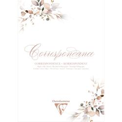 BLOC DE CORRESPONDANCE, 50 feuilles A4 (21x29,7cm) 90g, Eucalyptus - Rose