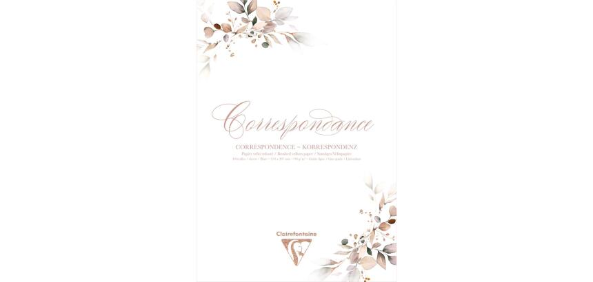 BLOC DE CORRESPONDANCE, 50 feuilles A4 (21x29,7cm) 90g, Eucalyptus - Rose