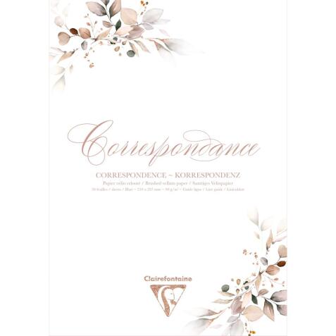 BLOC DE CORRESPONDANCE, 50 feuilles A4 (21x29,7cm) 90g, Eucalyptus - Rose
