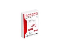 Paquet de 50 Enveloppes Blanches C6-114x162mm - Auto-Adhésives - 80g/m2 - Blanc