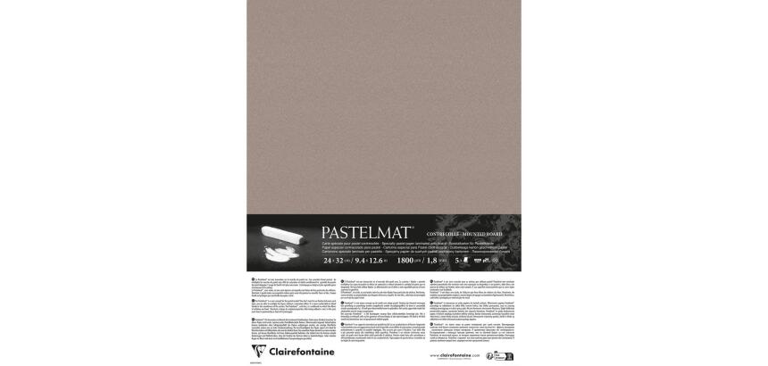 Pastelmat contrecollé 5 feuilles 24x32cm - Gris foncé