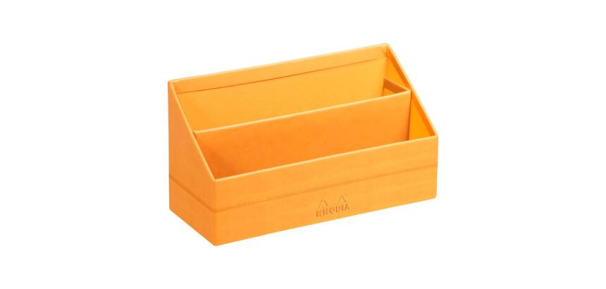 Rhodiarama porte-courrier simili cuir italien 25x10x14 cm - Orange