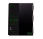 Rhodiactive Greenbook ligné, A4+, perf.4 trous, papier recyclé 90g - Noir