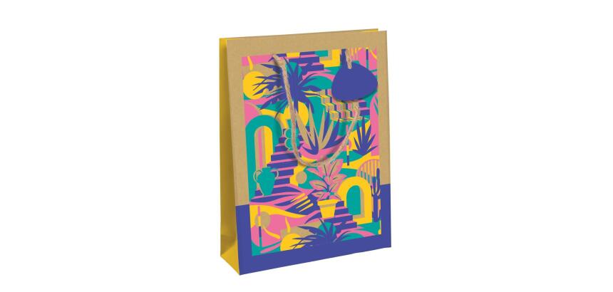 Liwa, kraft, sac large 26,5x14x33 cm - Multicolore