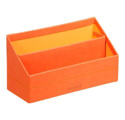 Rhodiarama porte-courrier simili cuir italien 25x10x14 cm - Tangerine