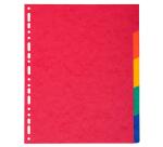 Intercalaires en véritable carte lustrée souple 225g/m2 FSC® avec 5 onglets neutres - Couleurs assorties