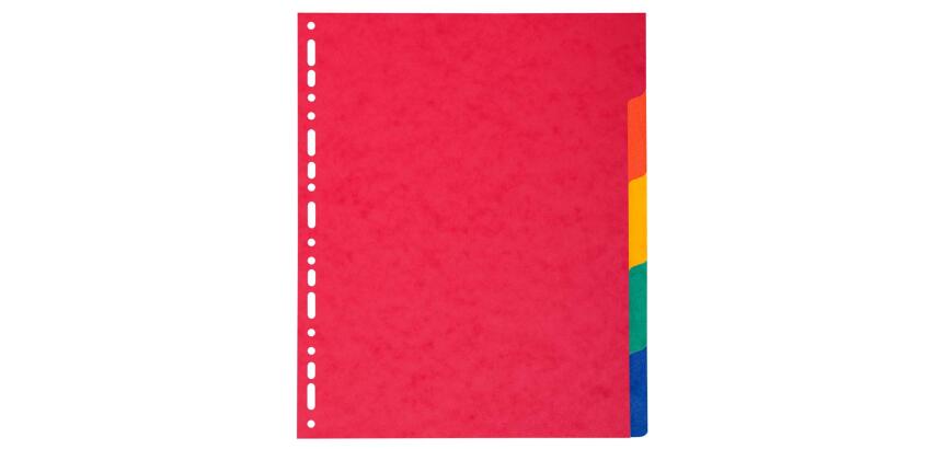 Intercalaires en véritable carte lustrée souple 225g/m2 FSC® avec 5 onglets neutres - Couleurs assorties