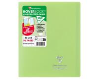 Cahier piqué Koverbook 17x22 cm 96 pages grands carreaux couverture polypropylène opaque 100% recyclé