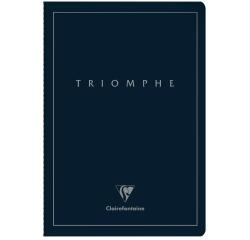 Triomphe PLATINUM cahier piqûre textile A4 96 pages uni papier ivoire 90 g - Bleu