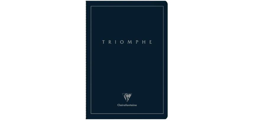 Triomphe PLATINUM cahier piqûre textile A4 96 pages uni papier ivoire 90 g - Bleu