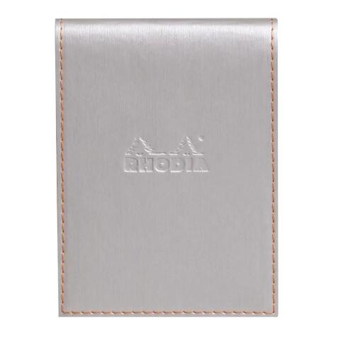 Rhodiarama porte-bloc avec porte-crayon + bloc N°12 ligné - Argent