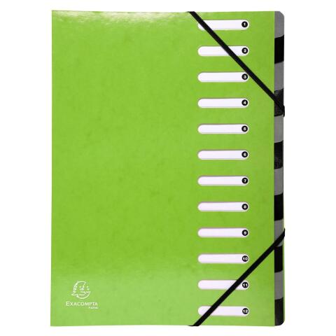 Clasificadores Harmonika ® lomo extensible Iderama ® Con gomas y ventanas troqueladas. - Tamaño: 24,5x32 cm para: A4 - Verde anís