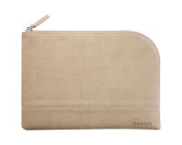 Rhodiarama pochette zippée en simili cuir - taille M (16x22 cm) - Beige