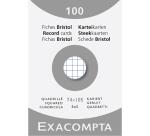 Fiches bristol, A7, quadrillé, blanc