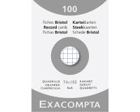 etui 100 steekkaarten bristol - geruit 5x5 niet geperforeerd 74x105mm - Wit
