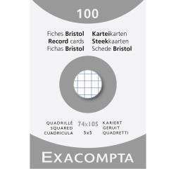 Record Cards Pack 100 White 74X105 Squared - White
