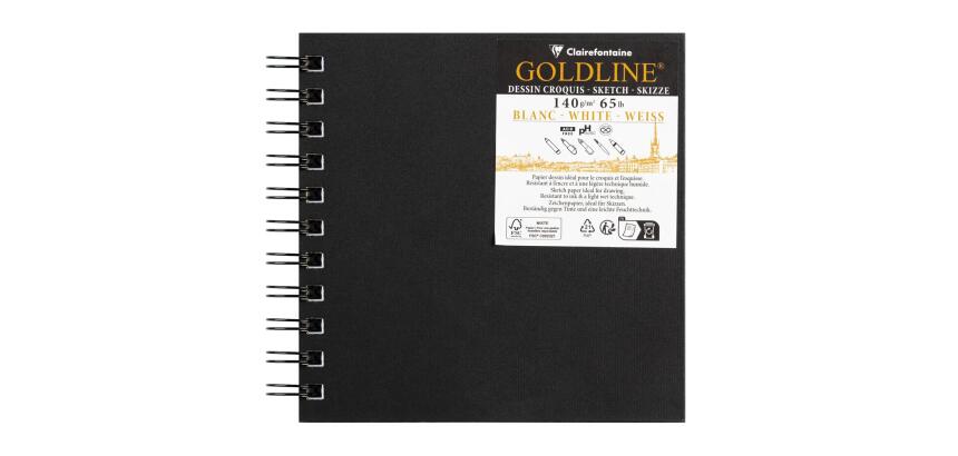 Goldline carnet spiralé 50F 15x15cm 140g - Blanc