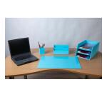 Squared pen-holder 4 comp. Aquarel coral - Pastel blue