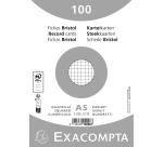 Confezione 100 cartoncini bristol sotto film bianco a quadretti non perforati 148x210mm - Bianco