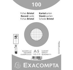 Pk100 Exa Rec Cards 14.8x21cm Square Wht - White