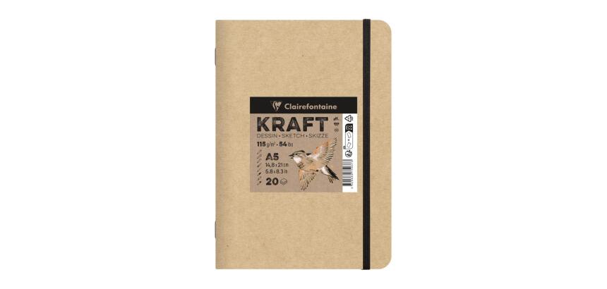 Kraft carnet piqué 20F A5 115g