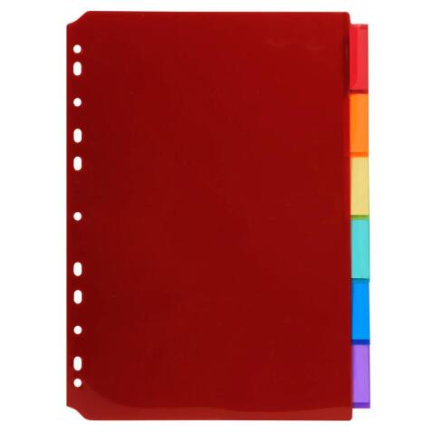 Exacompta PP Dividers, A4, 6 part - Assorted colours