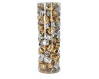 Tube de 120 oeufs 10mx7mm Métal or/arg. - Assortiment