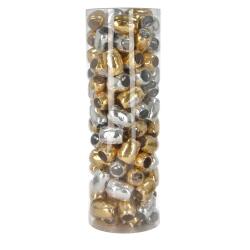 Tube de 120 oeufs 10mx7mm Métal or/arg. - Assortiment