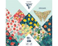 ORIGAMI, Pochette de 60 feuilles 70g/m2 au format 15x15cm - Jardin fruité - Multicolore