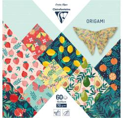 ORIGAMI, Pochette de 60 feuilles 70g/m2 au format 15x15cm - Jardin fruité - Multicolore
