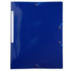 Bee Blue PP Elasticated 3 Flap Folder - Navy blue