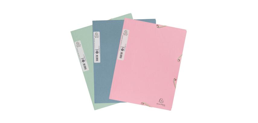 Chemises à élastiques 3 rabats carte Autentik 24 x 32 cm dos 1,5 cm - couleurs assorties