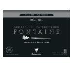 Fontaine Noir bloc collé 4 côtés 15F 36x51cm 300g grain fin